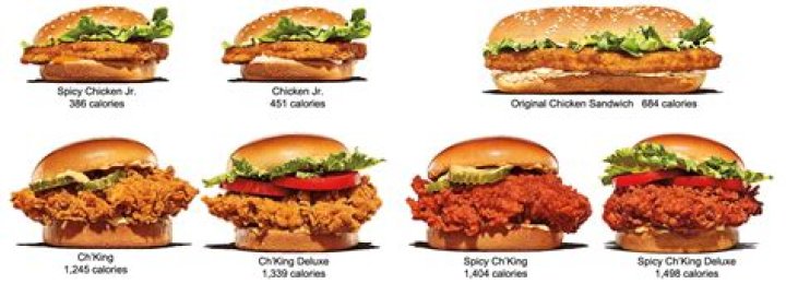 How many calories are in a crispy chicken sandwich from Burger King?