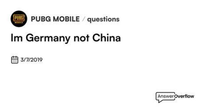Is PUBG not in China?