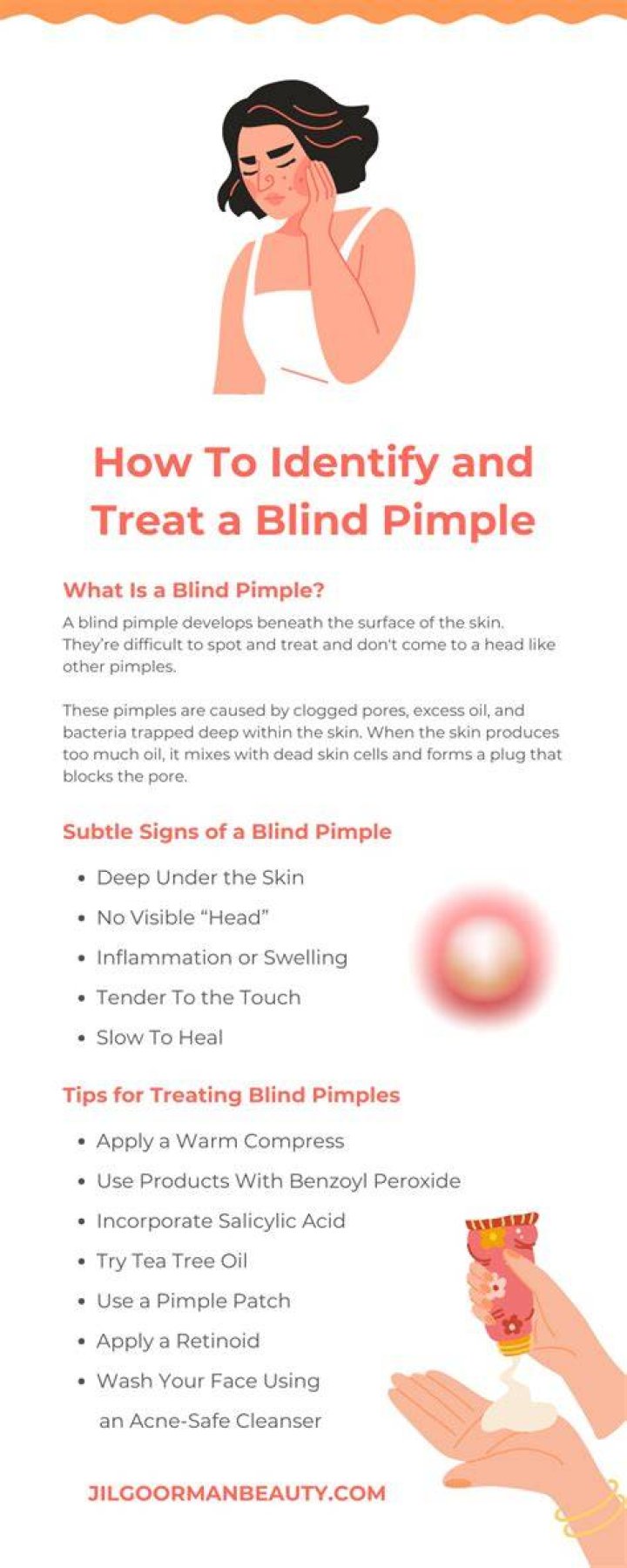What happens if a blind pimple pops under the skin?