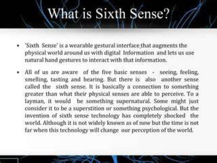 What is the 6th sense called?