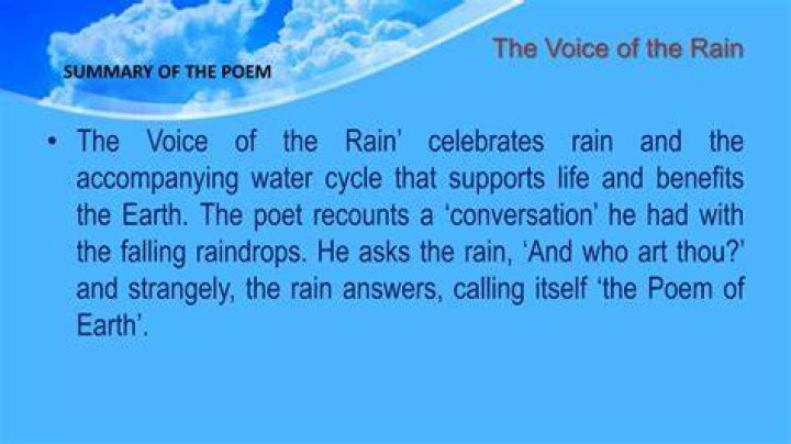 What is the message of The Voice of the Rain?