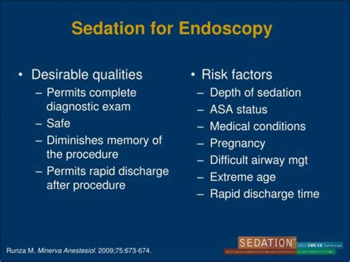 What type of sedation is used for endoscopy?